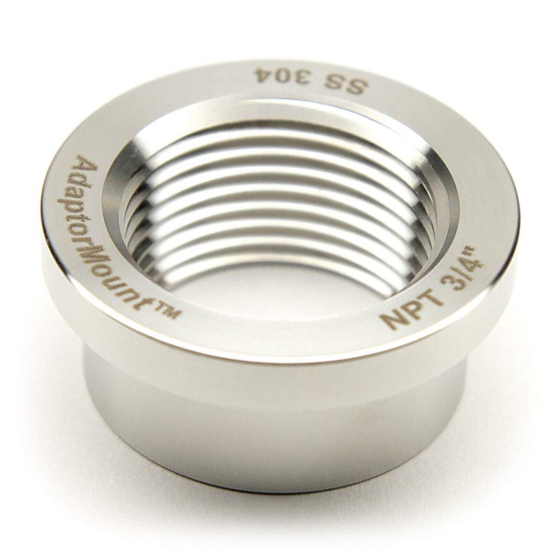 AdaptorMount 3/4" NPT Stainless Steel 304 Female Threaded Stepped Weld Bung Mounting Fitting (OD 1.2") with Top Head (OD 1.5") - Image 4